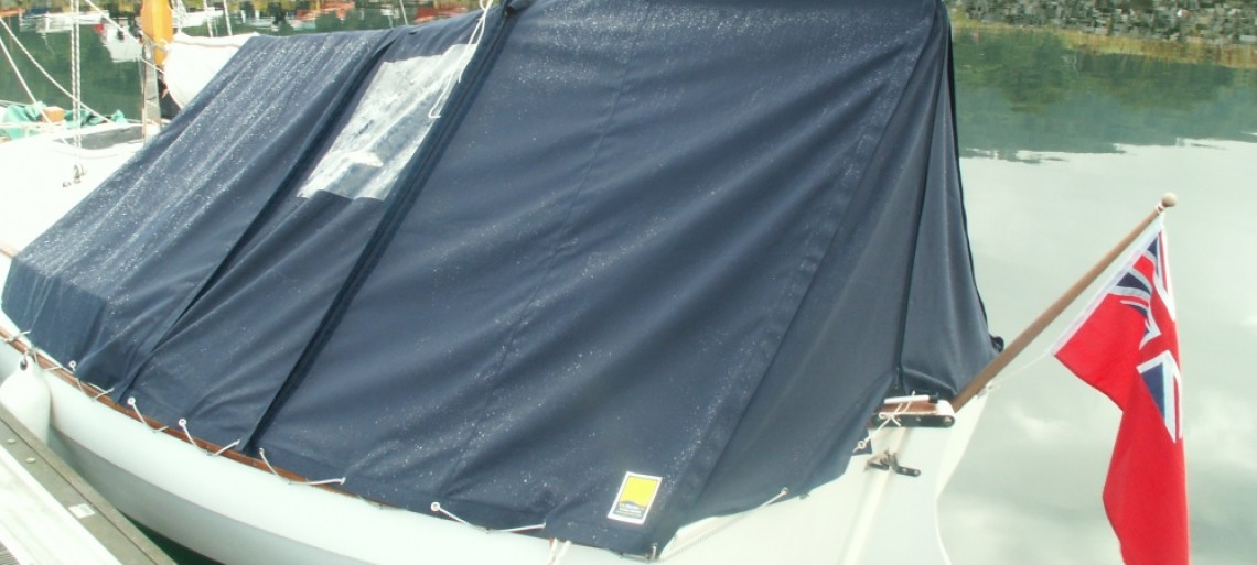 Boat tent. All snugged up.