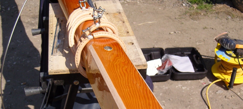 Mast hoops, Galvanised and leathered